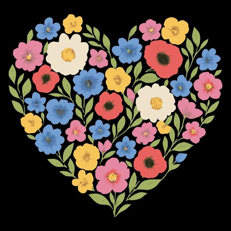 Flower Heart – Lovingly & colourfully designed