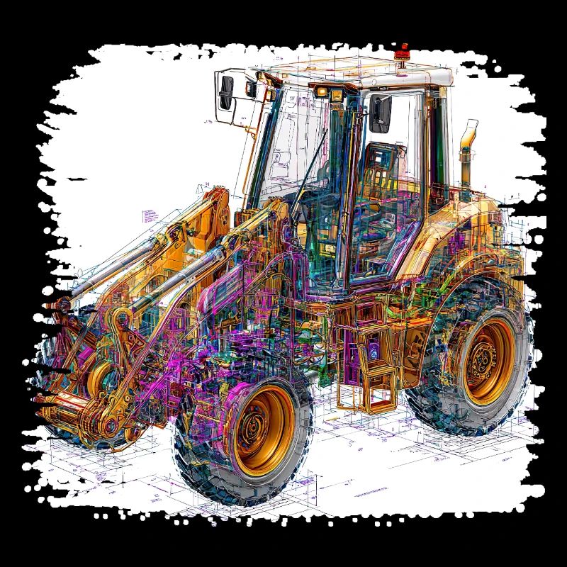 Excavatrices de construction Neon Lines
