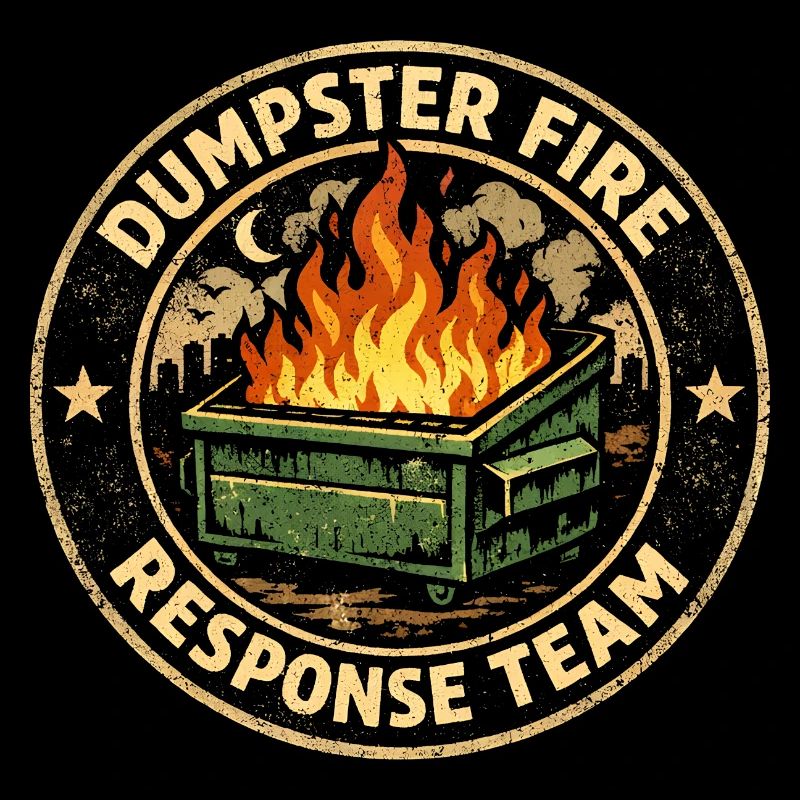 Garbage can fire response team Lustiger Müllgarbinnbra