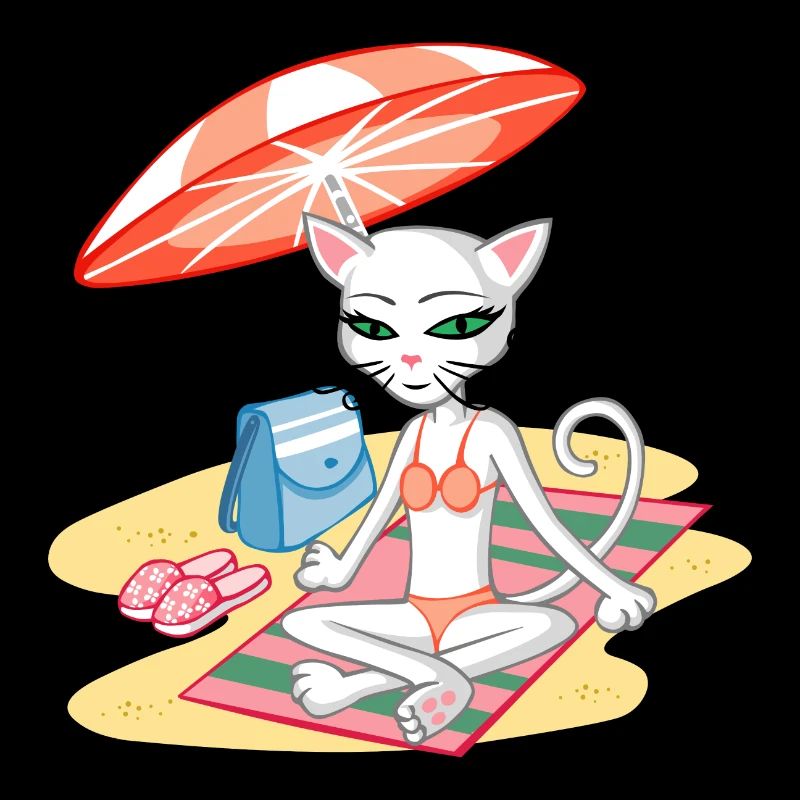 Chat sur la plage