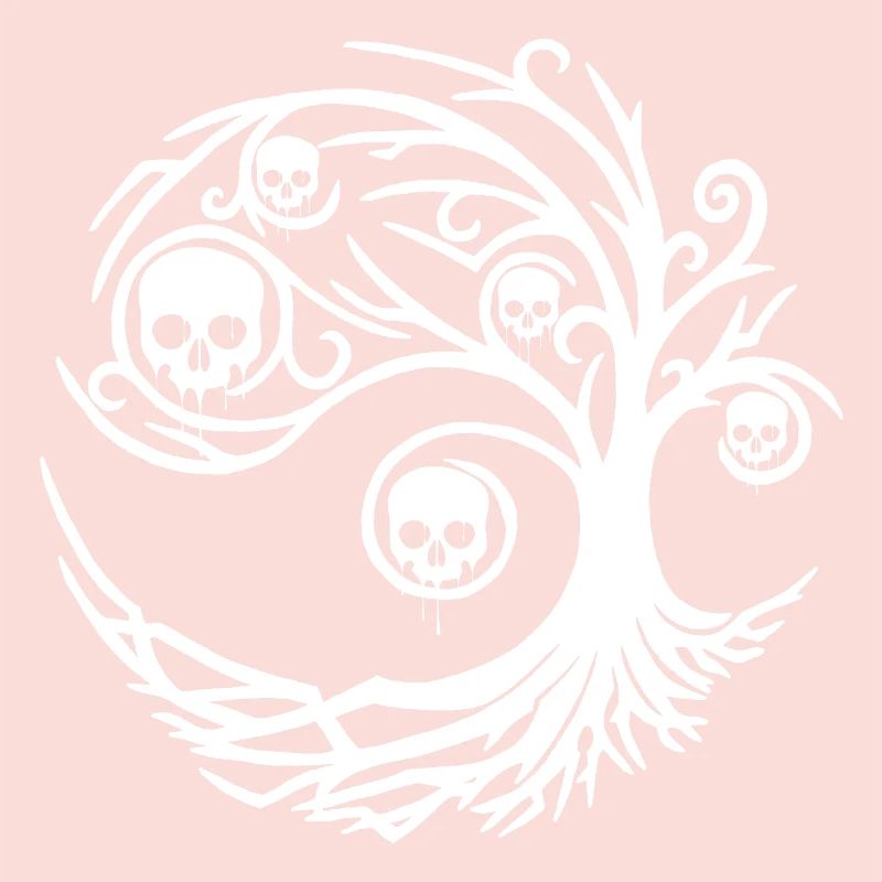White tree with skulls