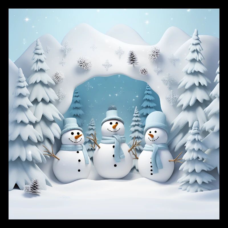 3 small snowmen