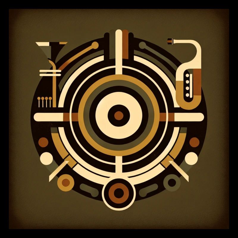 Abstract music design with retro elements