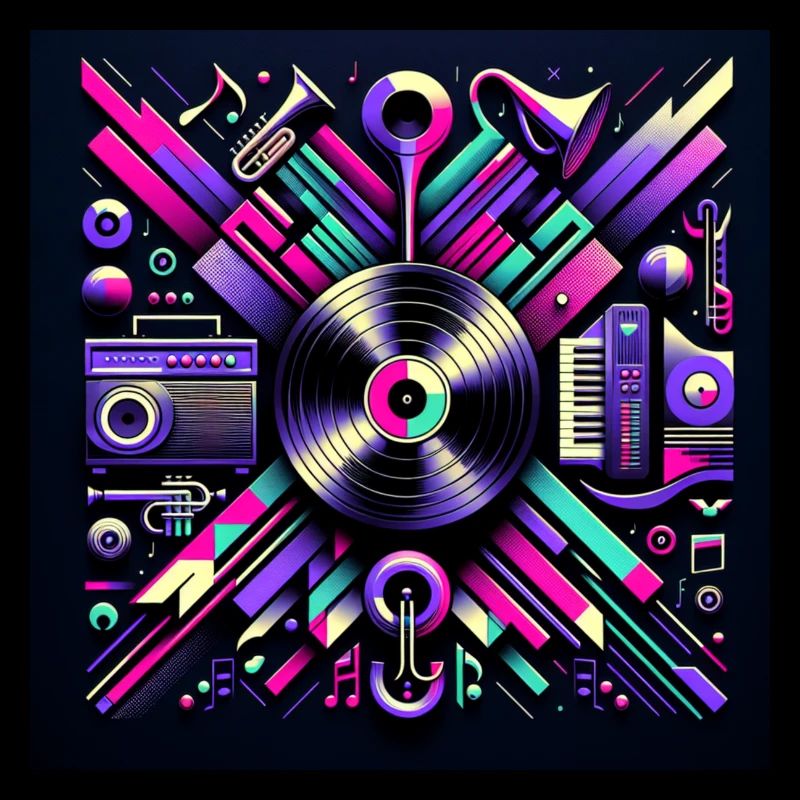 Neon Schallplatte – Retro trifft Moderne