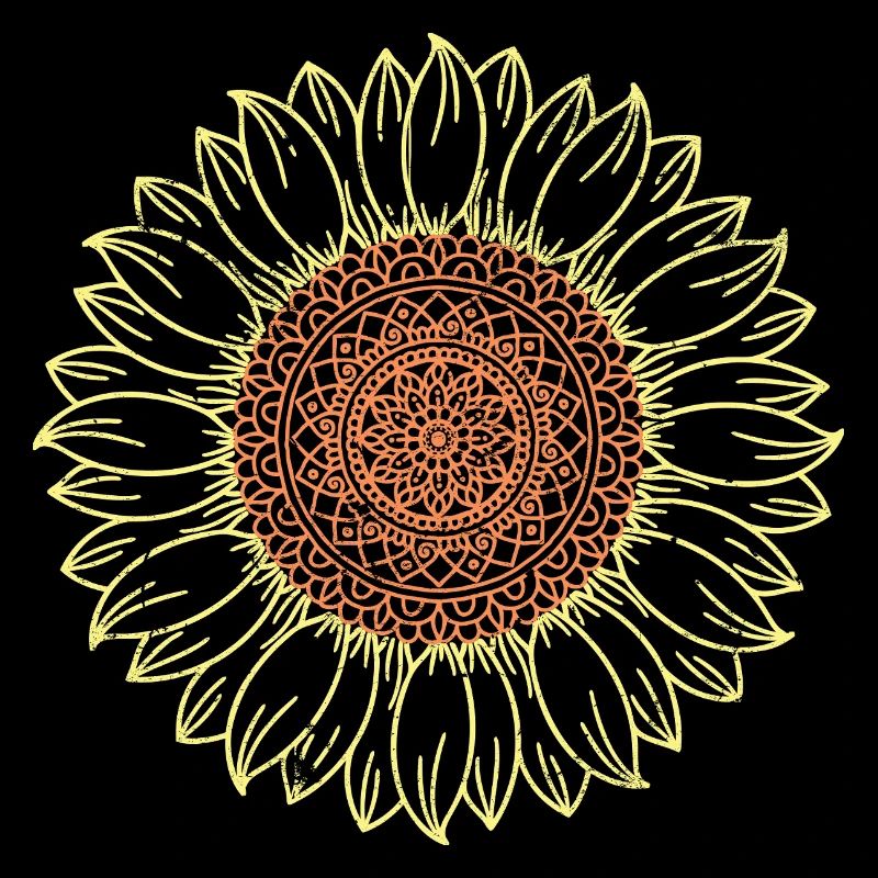 Kompliziertes Mandala Sonnenblumen-Design