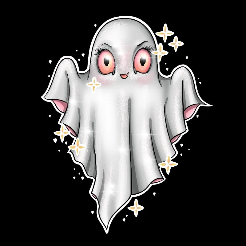 Cute Glowing Ghost Illustration