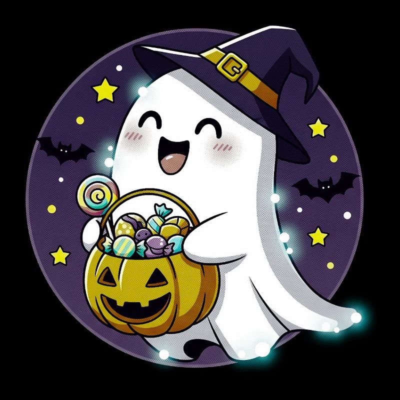 Whimsical Halloween Ghost with Candy Basket