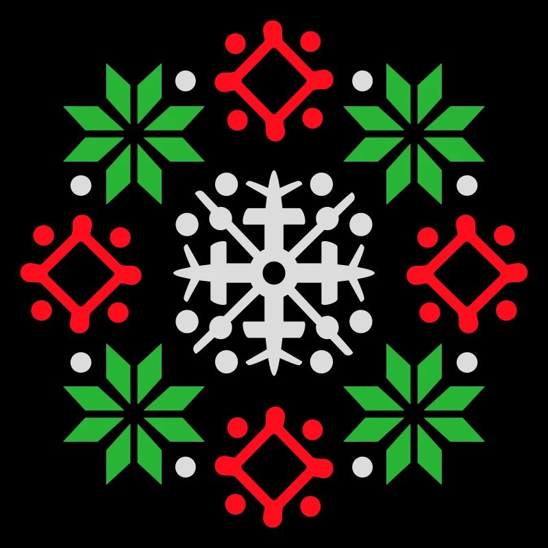Schneeflocken Muster Weihnachtspullover Schnee