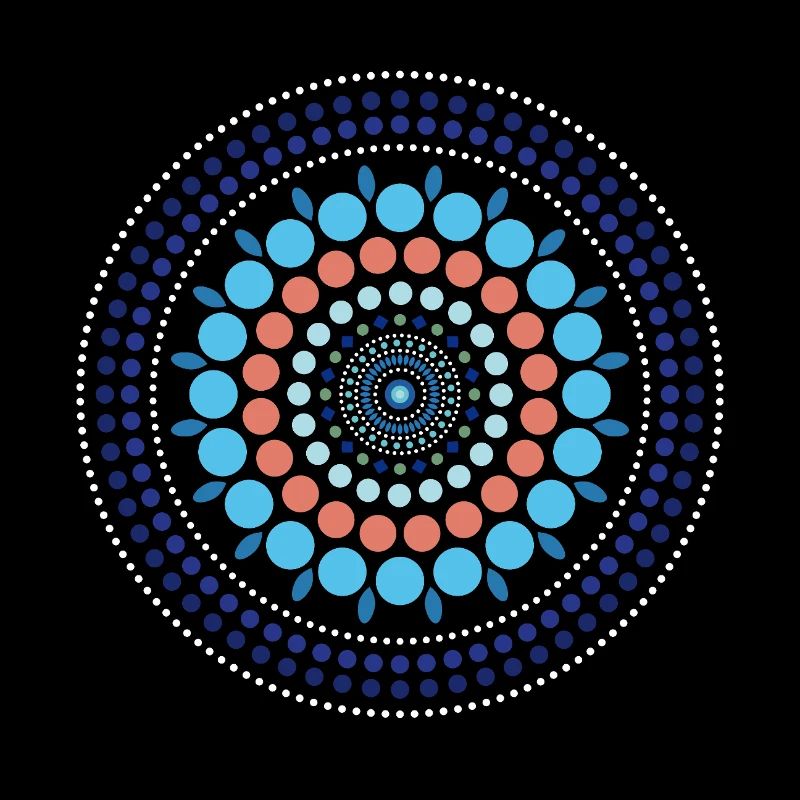 Blue Gradient Dot Mandala