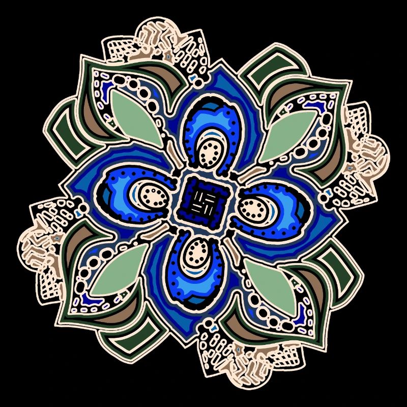 Fleur de mandala extravagante sarcelle
