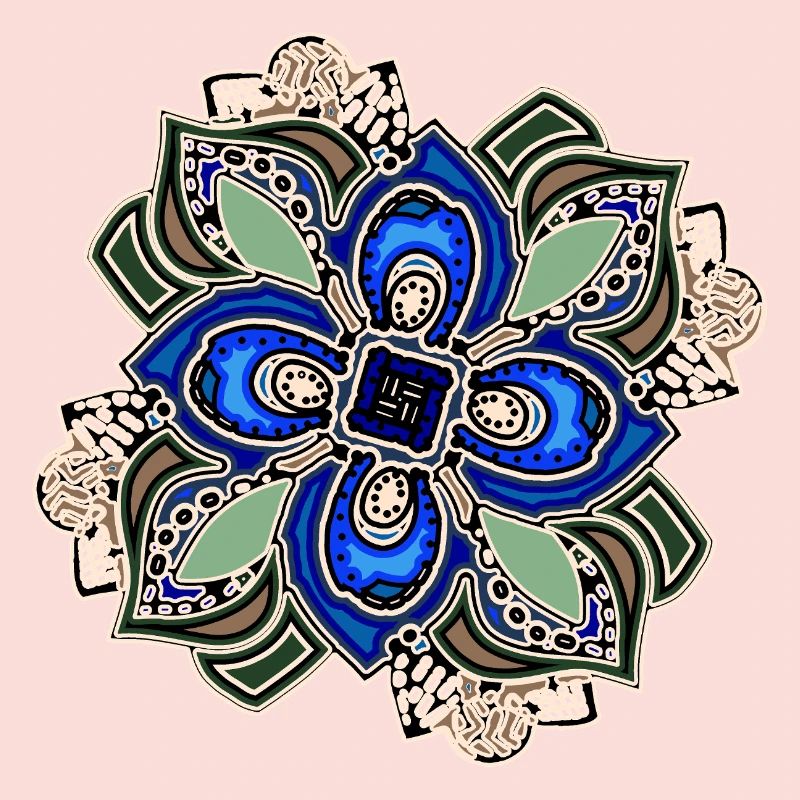 Fleur de mandala extravagante sarcelle