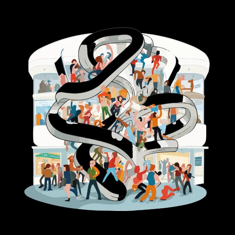 Mengenspirale im Einkaufszentrum