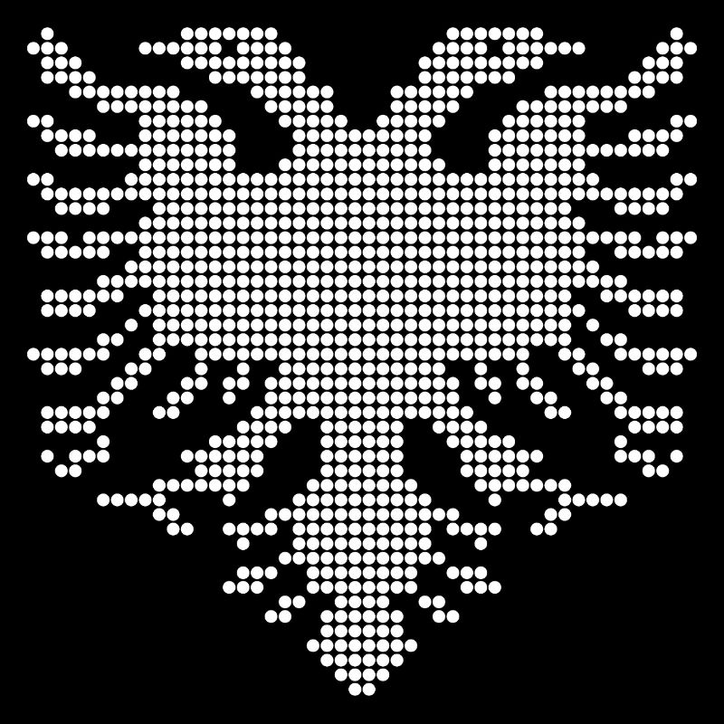 Albanisches Doppelkopf-Adler-Dotwork-Emblem