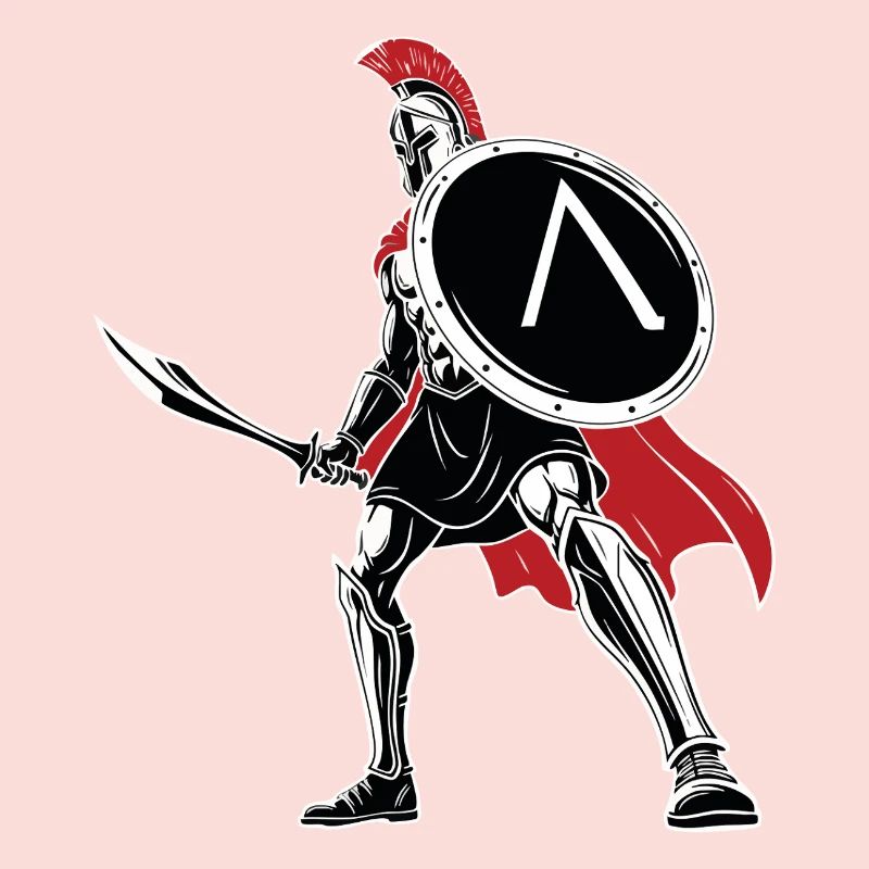 Spartiate Épée Bouclier Mascotte Spartan Legend