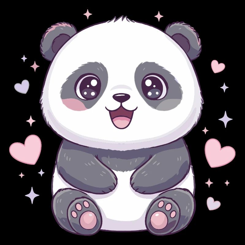Kawaii Panda mit Herzchen