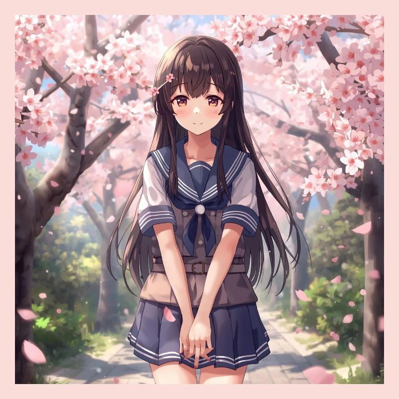 Kirschblüten Schulmädchen