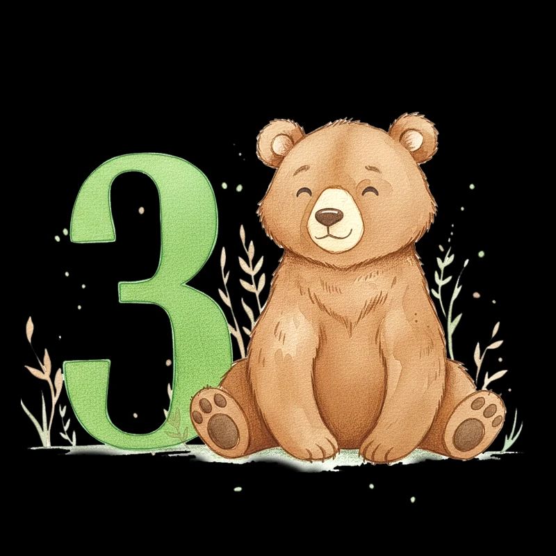Petit Ours avec le Numéro Trois