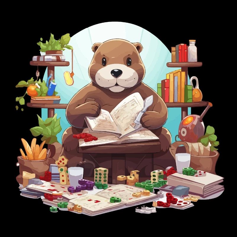 Loutre de lecture dans une aventure de lecture