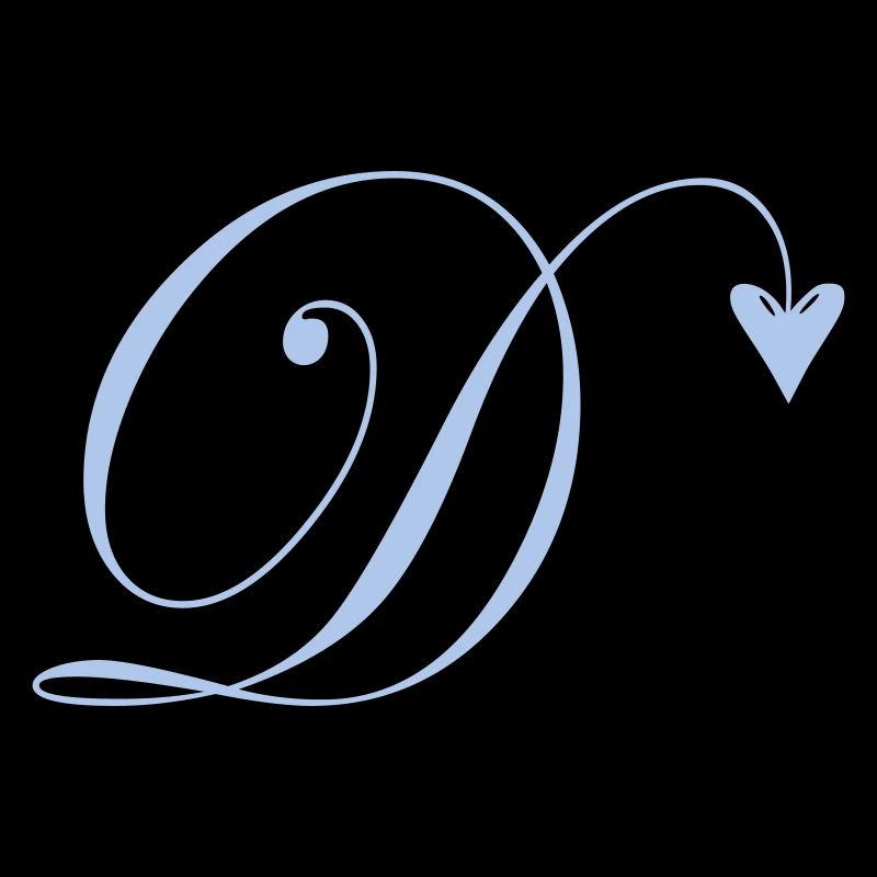 Monogram D Heart Vine