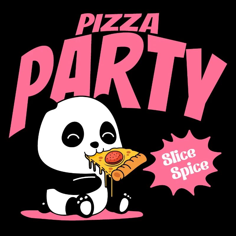 Panda eats pizza
