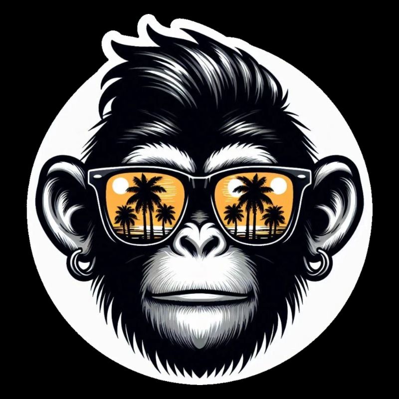 Affe Brille Palmen