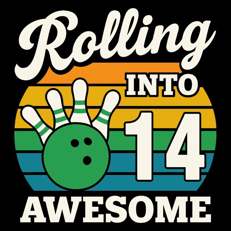 Rétro Bowling 14e anniversaire Design