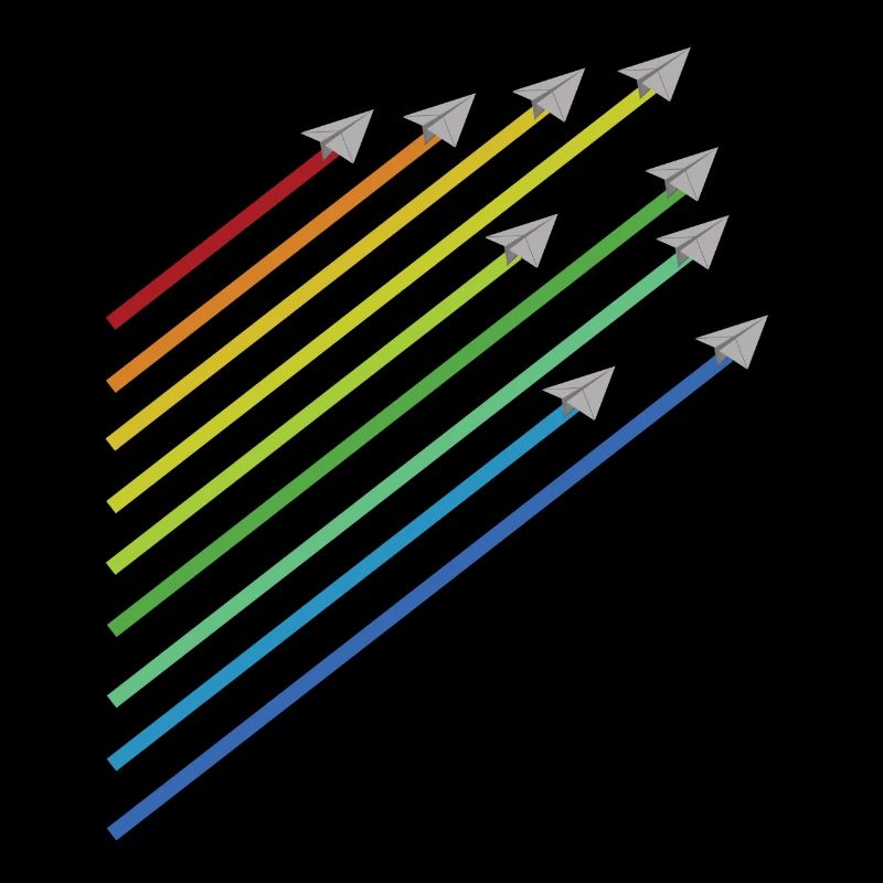 rainbow paper plane flight