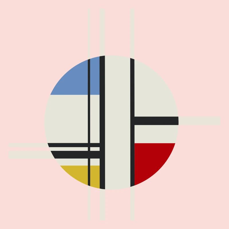 Circle Rectangles Abstract Modern Art
