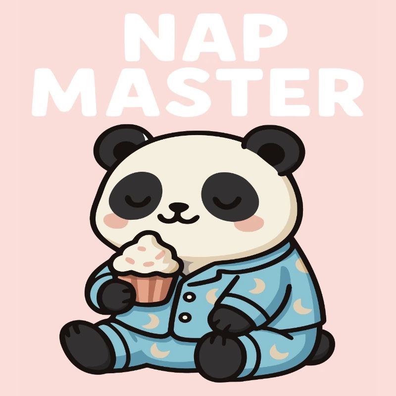 Un panda mignon en pyjama avec un cupcake