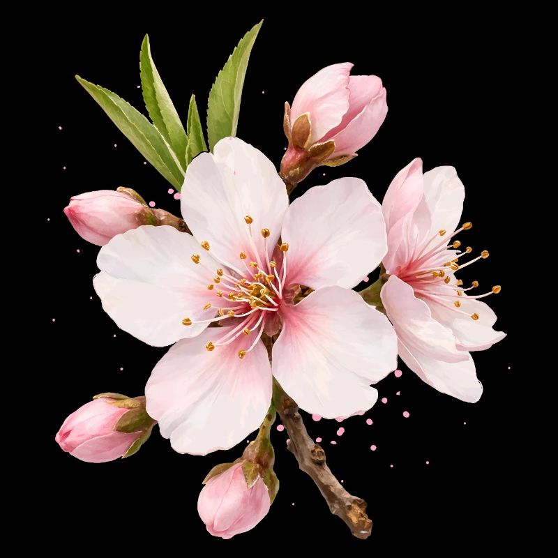 Fleurs d’amandier, fleur rose de printemps, fleur de printemps