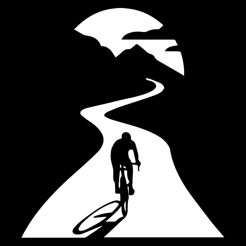 Radfahrer bei Mondschein