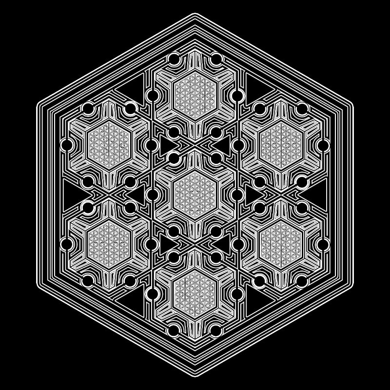 Psytrance Goa Techno Rave Geometrie Hexagon Muster