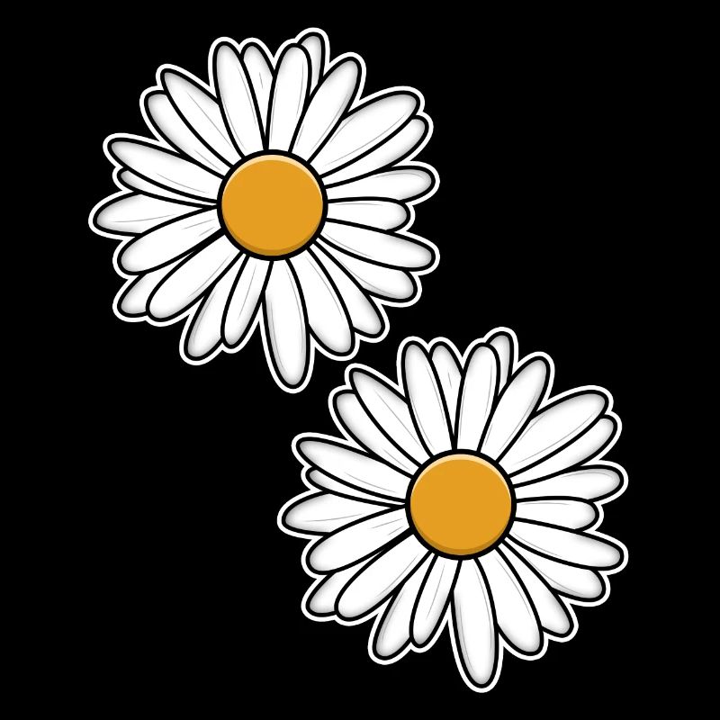 Daisies design in black and white