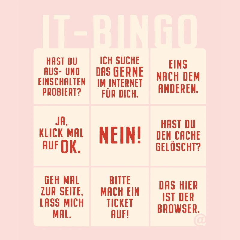 IT Support Bingo Service Desk IT Helpdesk Sysadmin