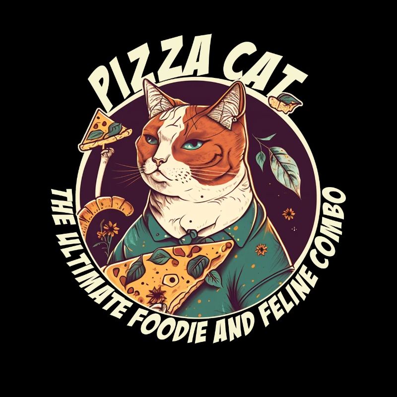 Katze mit Pizzastücken