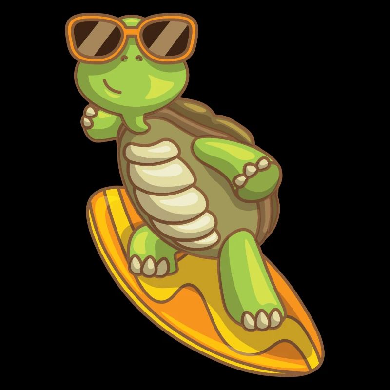 Sea Turtle Ocean Beach Surfing Turtle