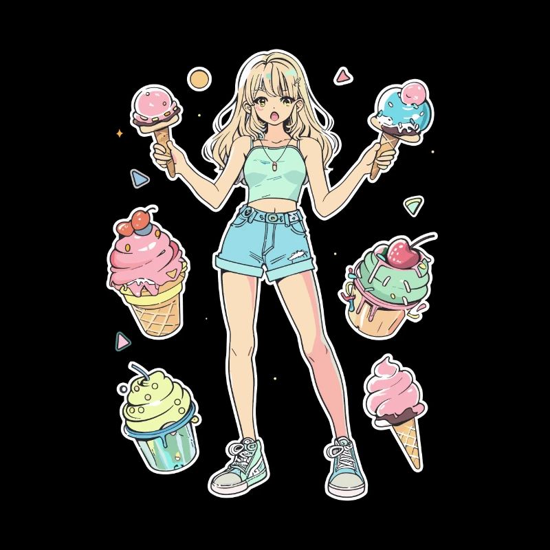 Fille de crème glacée
