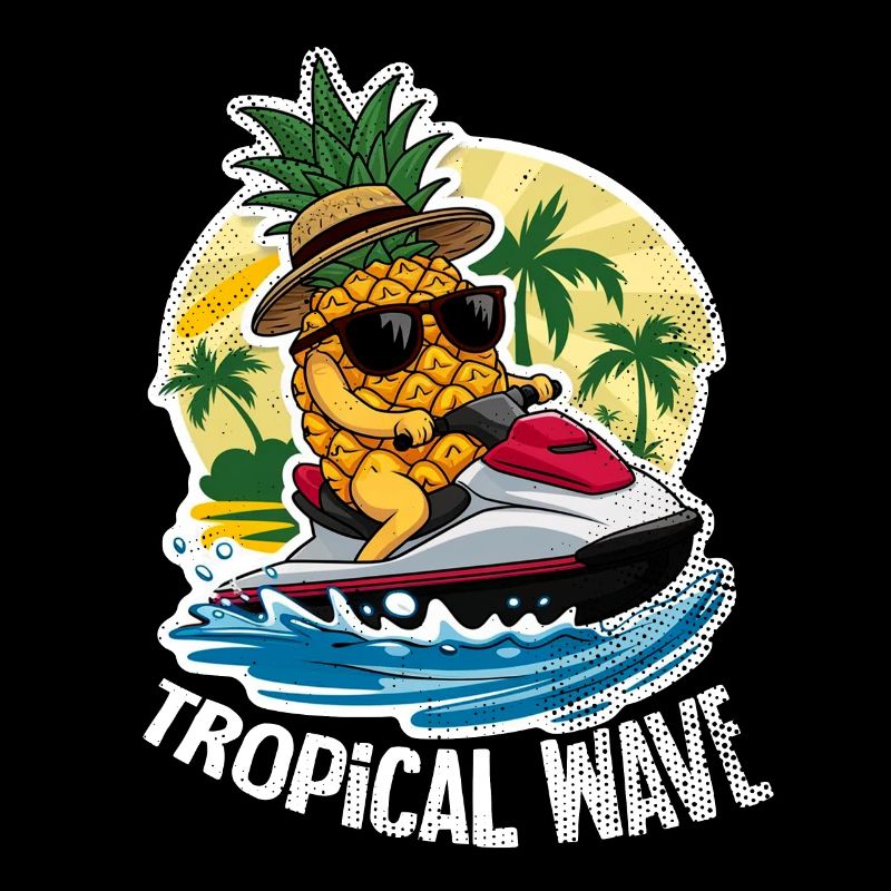 Tropical Wave - Pineapple on Jet Ski