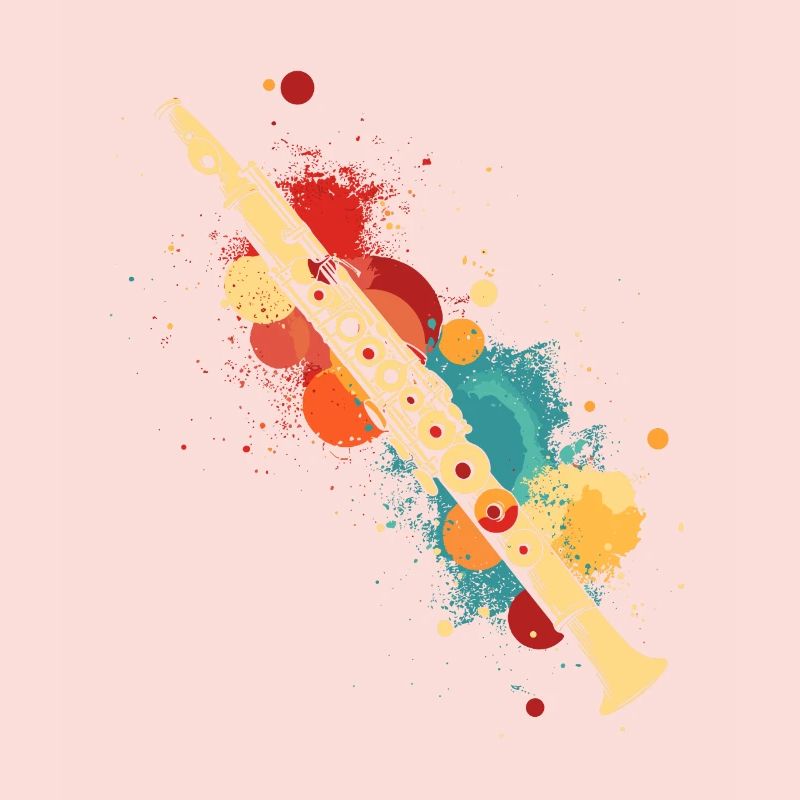 Flûte éclaboussée de couleur