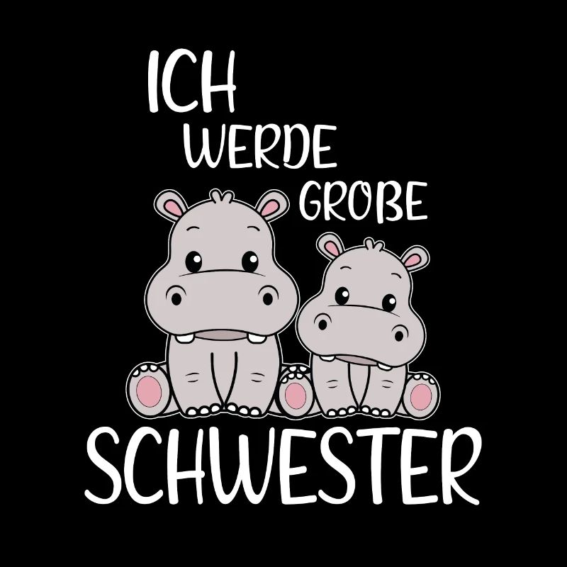 Ich werde große Schwester Süße Nilpferd Mädchen