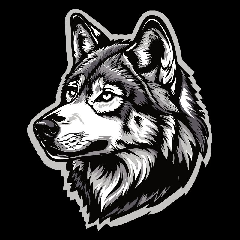 Wolf and half husky