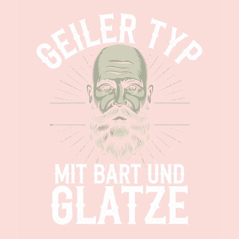 Geiler Typ Mit Bart & Glatze Glatzkopf Bartträger