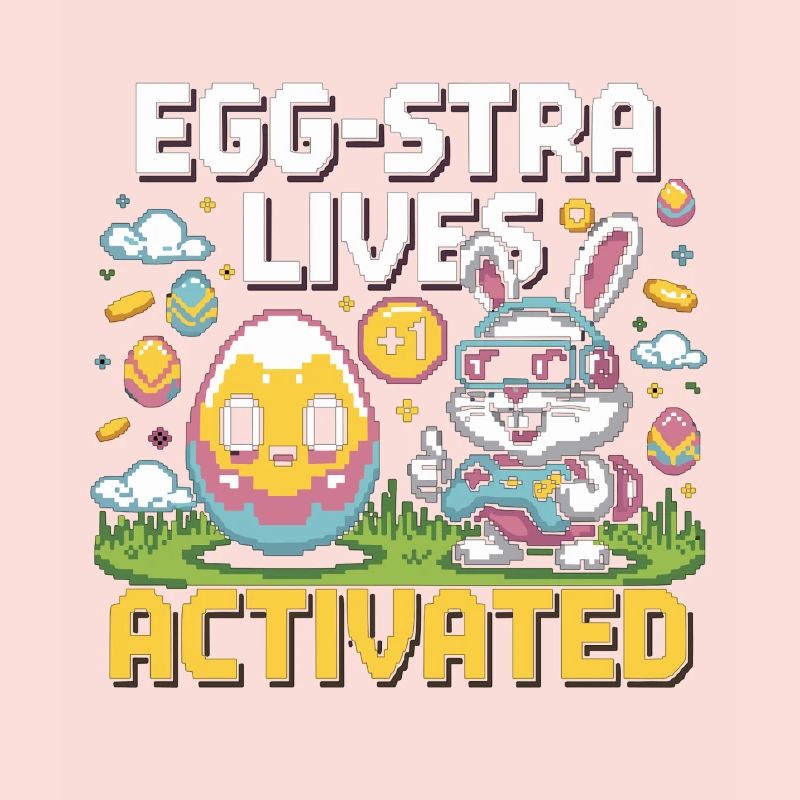 Egg-stra Lives – Retro Easter Bunny