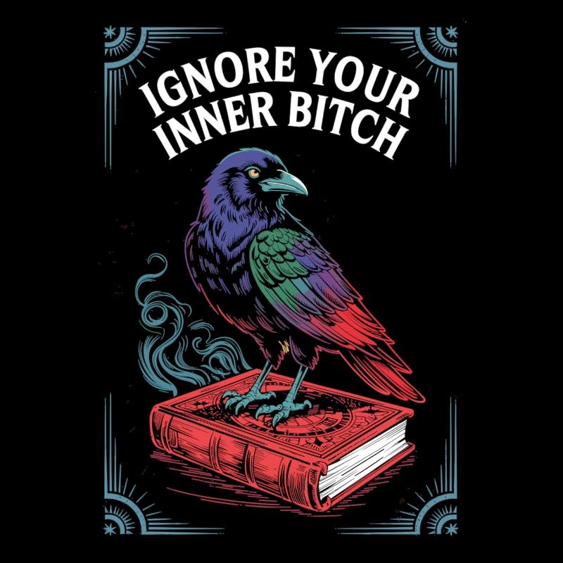 Tarot Raven on Spell Book – Cheeky Mindset Saying