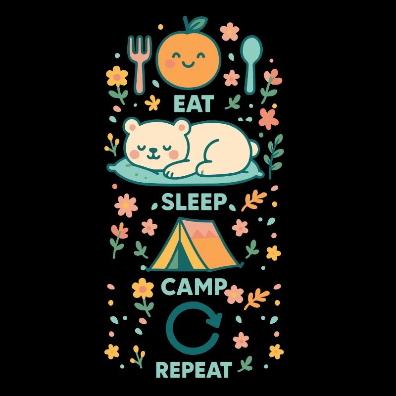 Eat Sleep Camp Repeat Funny Camper
