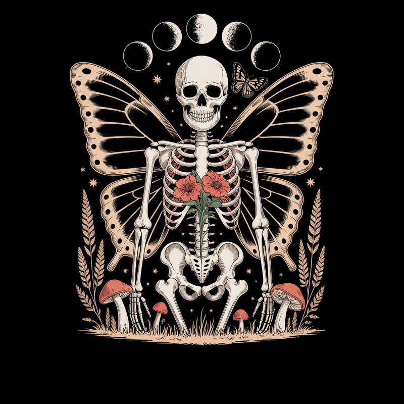 Gothic Skelett Fee mit Mondphasen