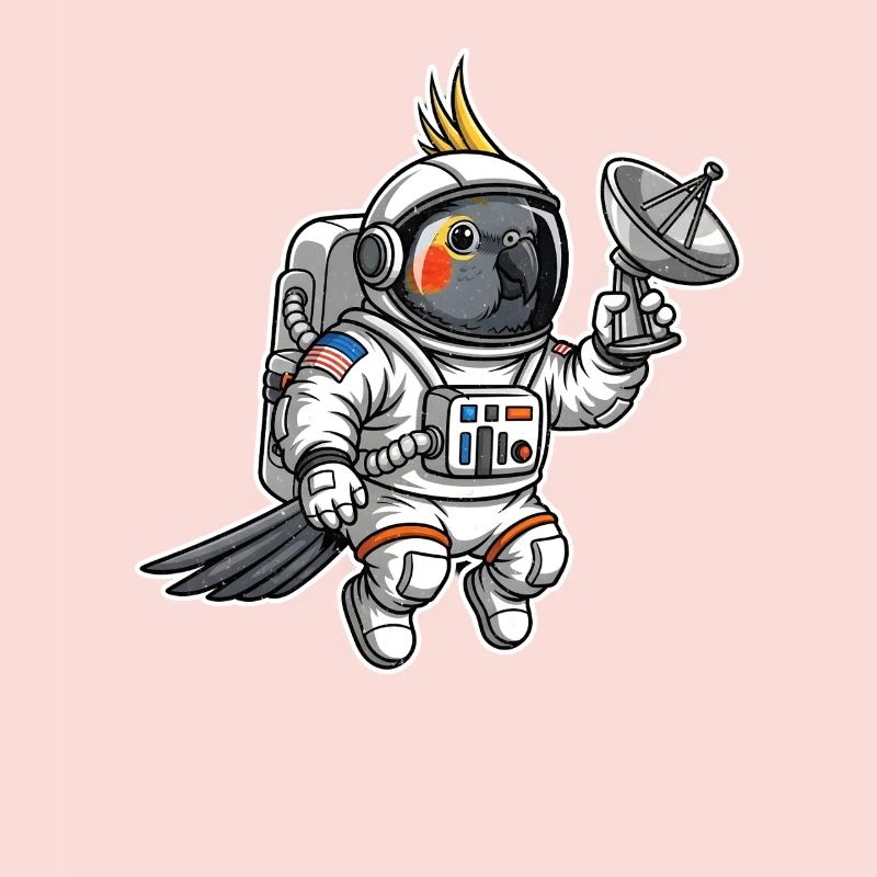 oiseau de l’espace astronaute calopsitte