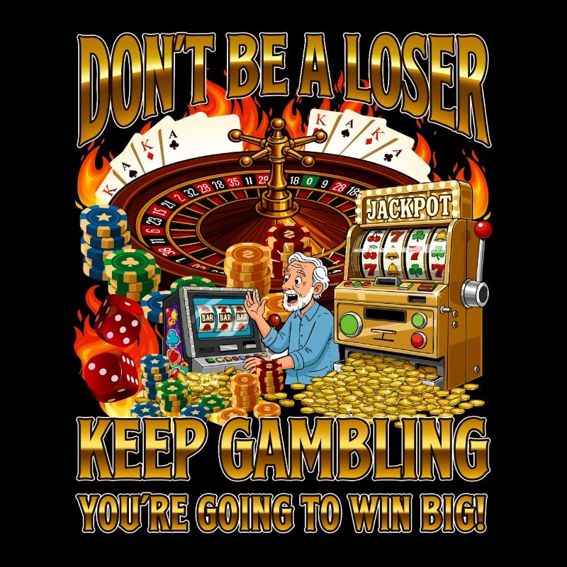 Ne sois pas un perdant, continue de jouer, drôle de mème de casino