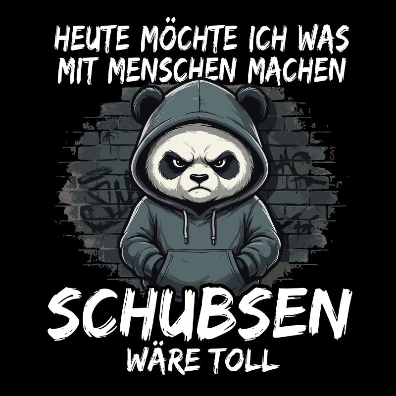 Grimmiger Panda – Sarkastisches Schubsen
