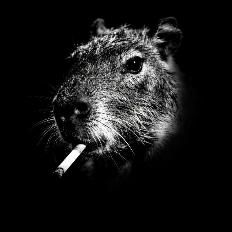 Rauchen, Zigarette, Capybara raucht eine Zigarette